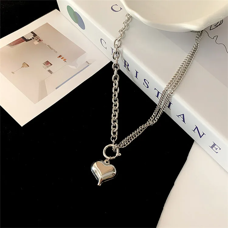 Женское ожерелье с подвеской в виде двух сердец|Ожерелья подвеской| |