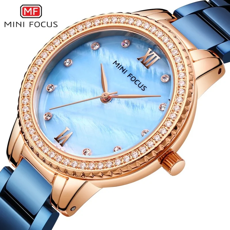 Enlarge Trendy Light Luxury Diamond Steel Band Women's Watch Quartz Watch Waterproof Quartz Watch
