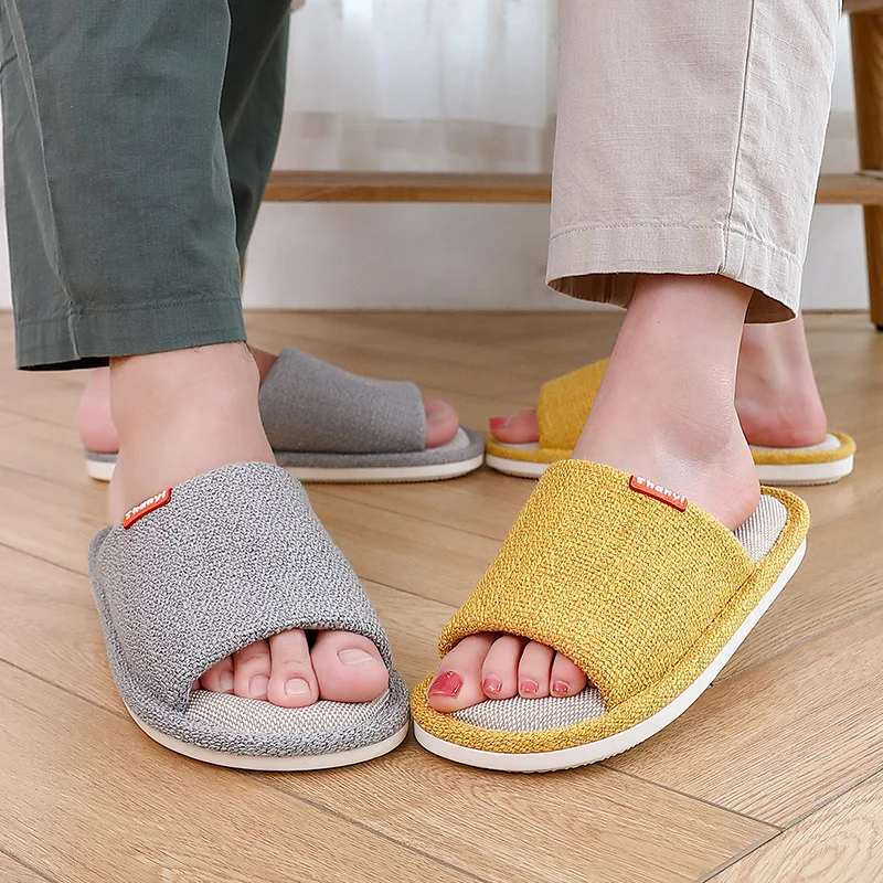 

Women Indoor Slippers Floor Flat Soft Sole Home Couples Slippers Shoes Anti-slip Solid Colors Slides Women Flip Flops