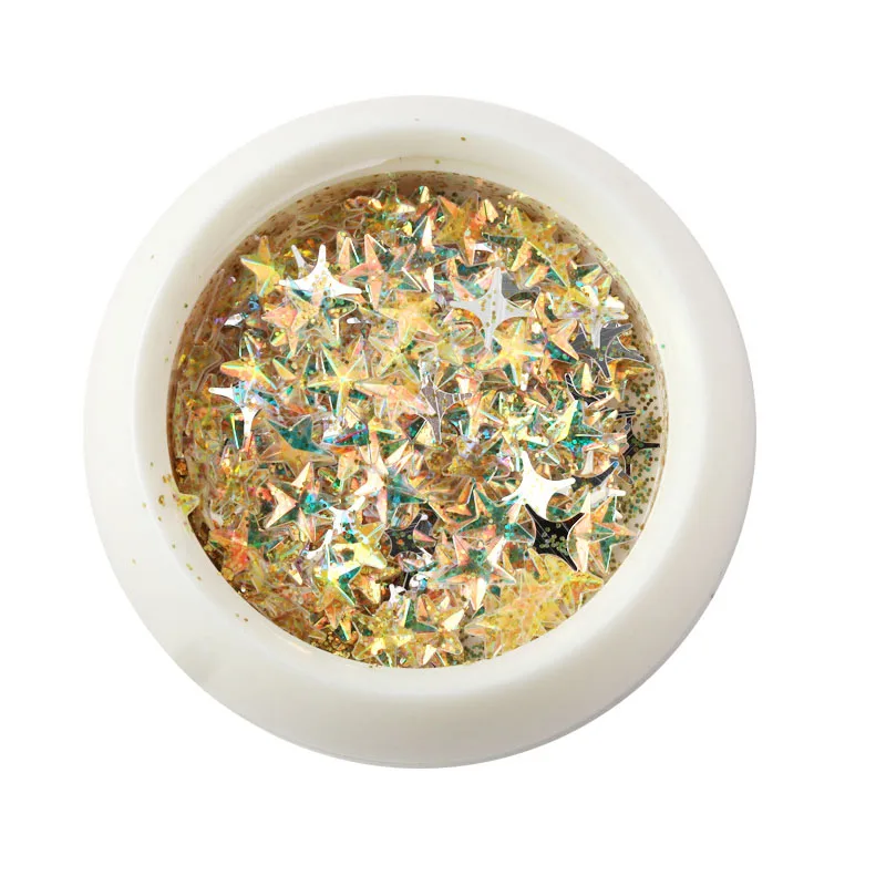 Ur Sugar Star голографический блестящий для ногтей Блестки Серебряные Красочные наконечники блестящие, дизайн ногтей украшения для салона дома DIY - Цвет: Зеленый