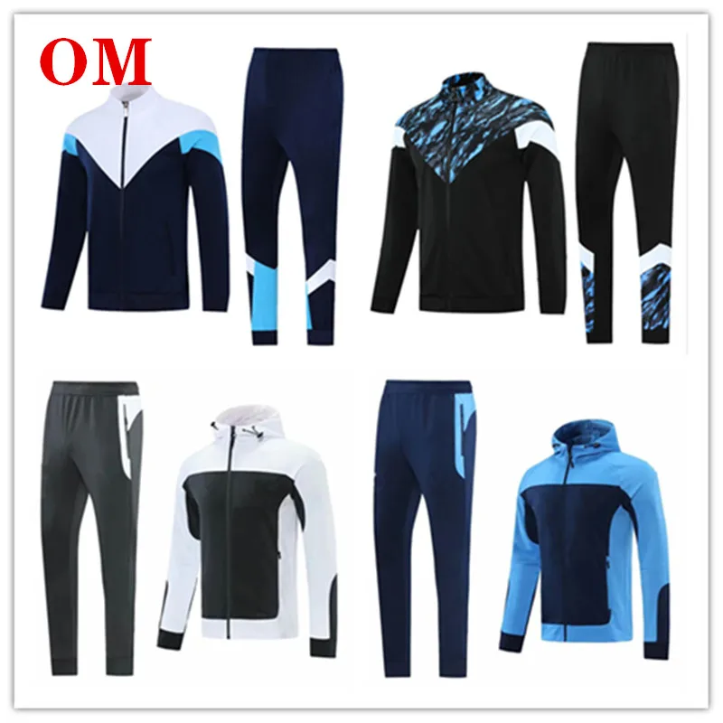 

21 22 OM jacket tracksuit survtement 2021 2022 Survetement de football Marseille Hooded jackets training suit