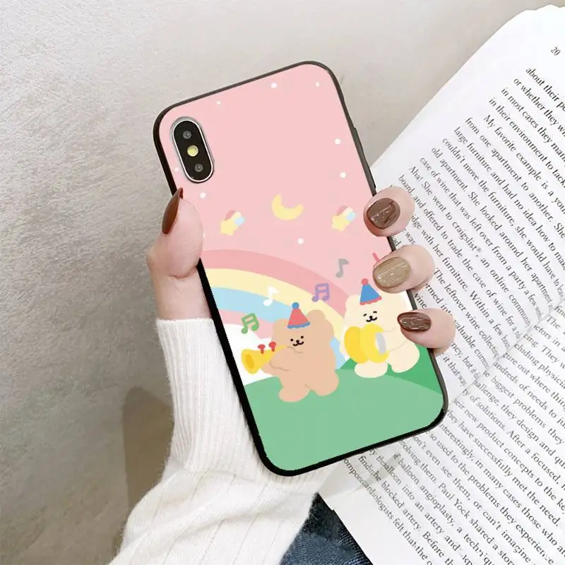 

Korea cute bear Phone Case For iPhone 8 7 6 6S Plus 5 5S SE 2020 12pro max XR X XS MAX 11 case