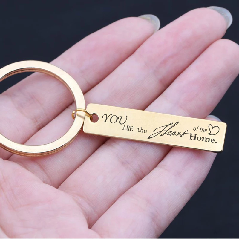 Ручная штамповка вы сердце дома брелок из нержавеющей стали для мужа подарок