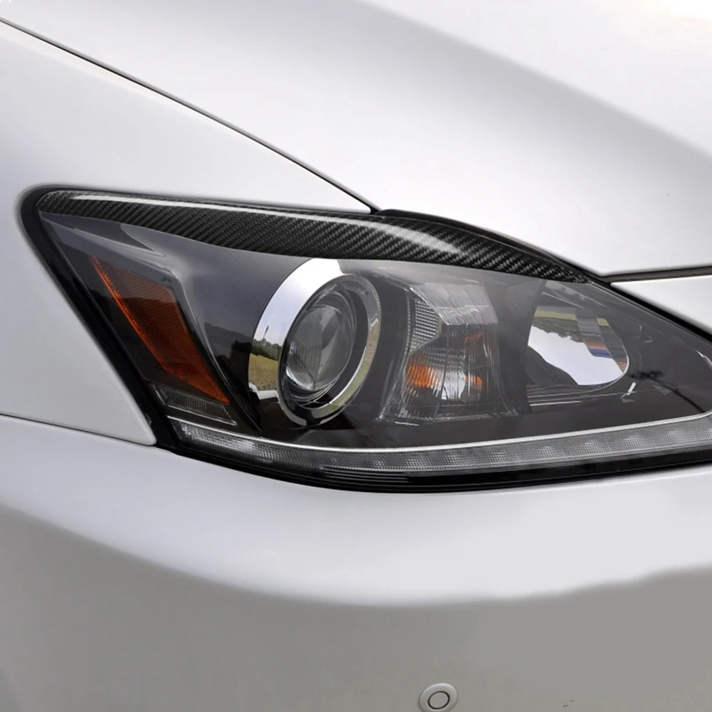 

Car Exterior Stickers Auto Epoxy Carbon Fiber Headlight Eyelids Trim Decor Stickers for Lexus IS 250 300 06-12 1 Pair
