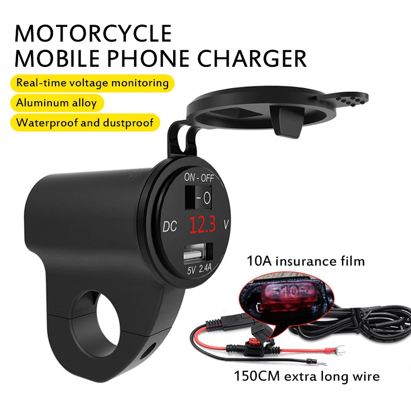 Водонепроницаемый USB-вольтметр из алюминиевого сплава с цифровым дисплеем и