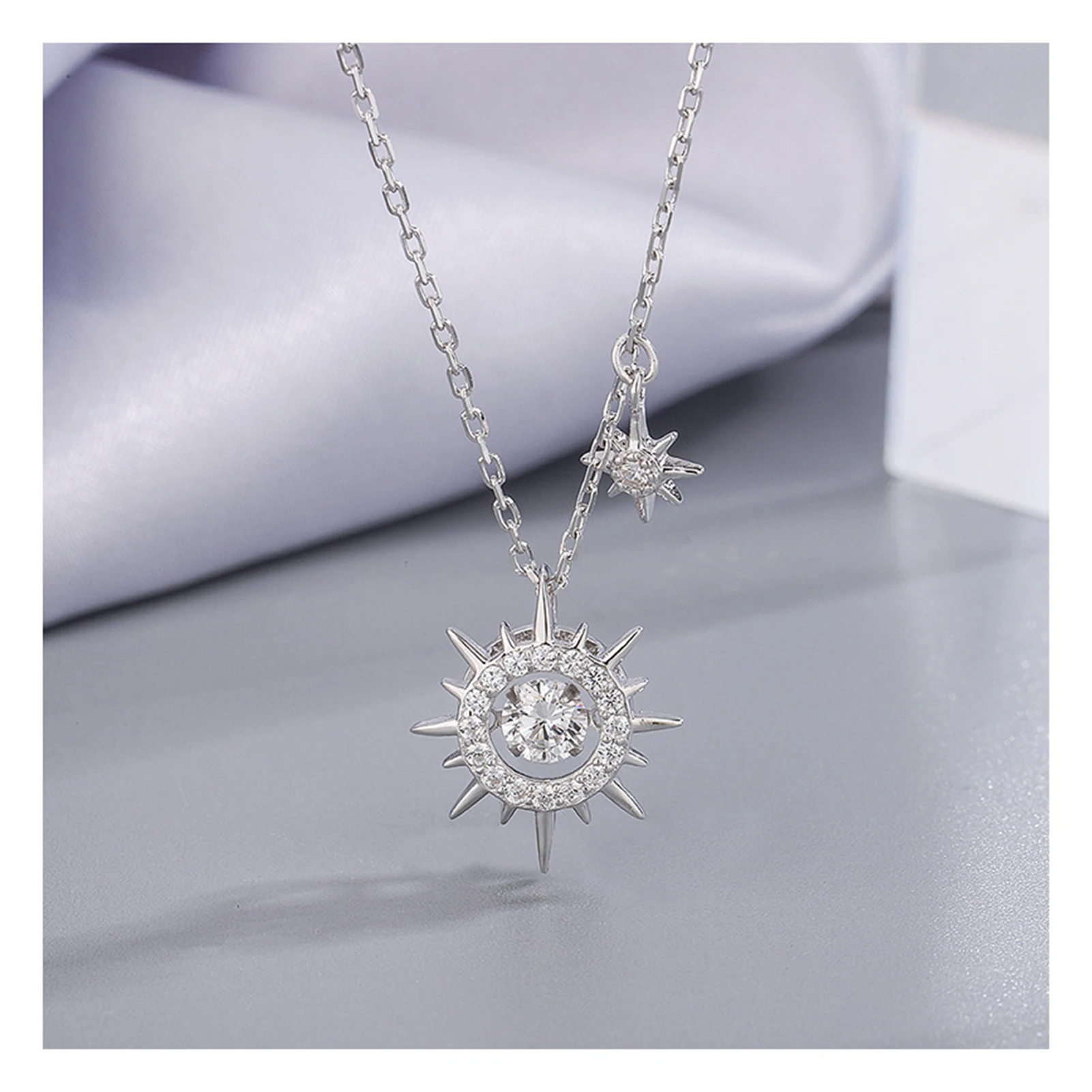 

Choker Necklace Chain Pendant Bead Sunflower Jewelry Gift for Women Lady Bride Wedding K2