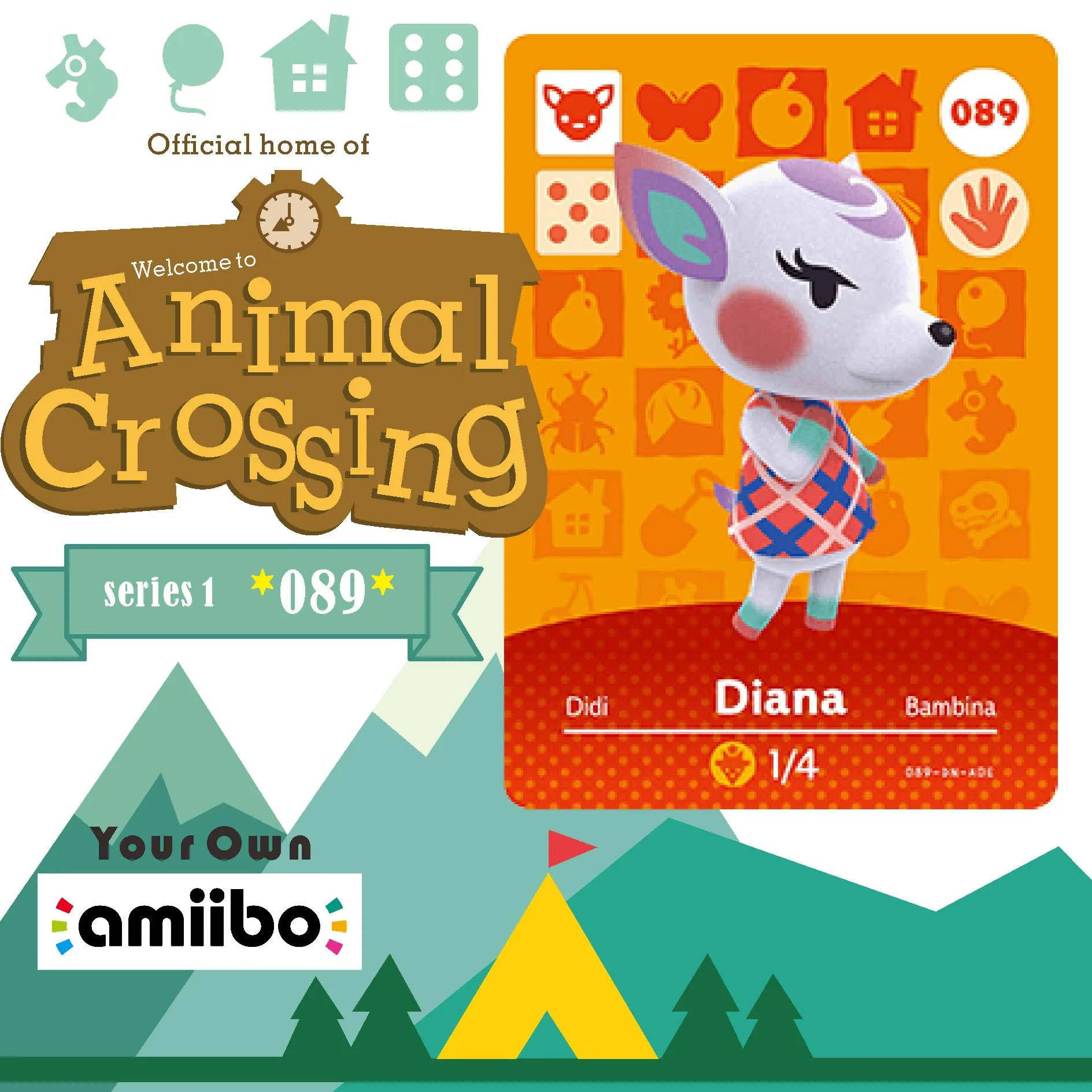 089 Amiibo пересечение животных Диана ДЛЯ NS|Карты контроля доступа| |