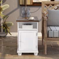 accent end table with one open storage shelf and one removable mid shelf retro bedside sofa side table