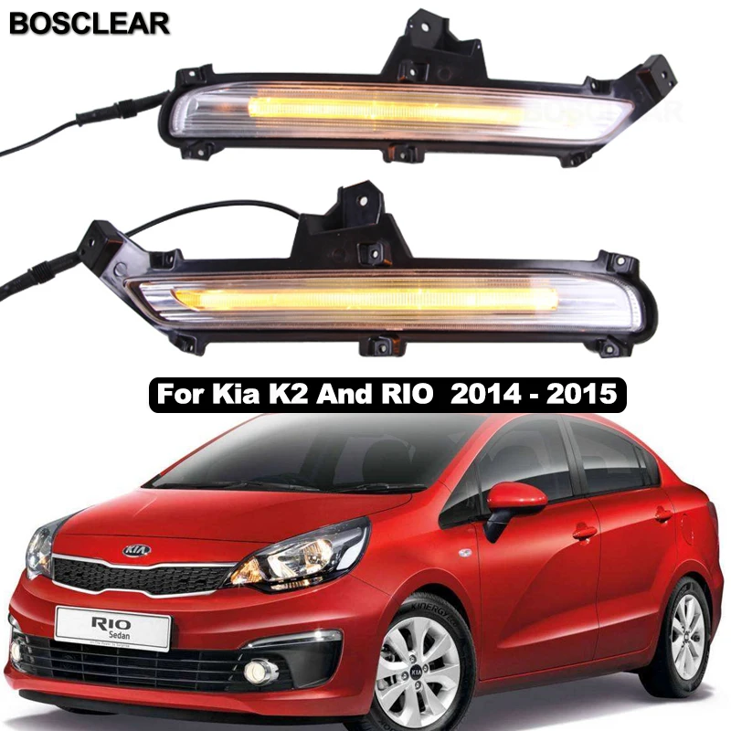 Светодиодный передний бампер DRL Для Kia Rio 3 K2 2014 2015 дневные ходовые огни