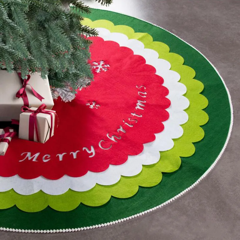 

Watermelon Shape Christmas Tree Skirt Circle Letter Pattern Decoration Apron Wrap Xmas Decor