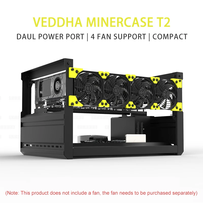 Veddha All-Aluminum Open Six Graphics Card Chassis T2 Mining Machine Mining Machine Aluminum Alloy Open-Air Box Compact