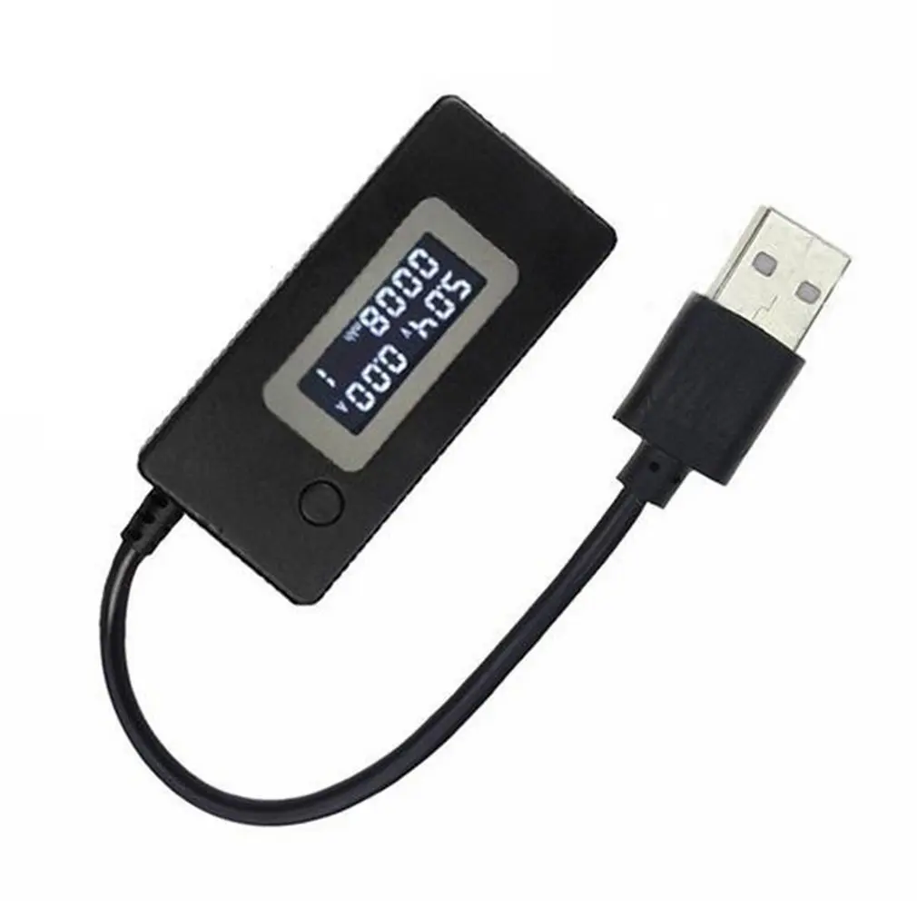 

USB-амперметр с ЖК-дисплеем с подсветкой, измеритель емкости и объема зарядки, с USB-кабелем