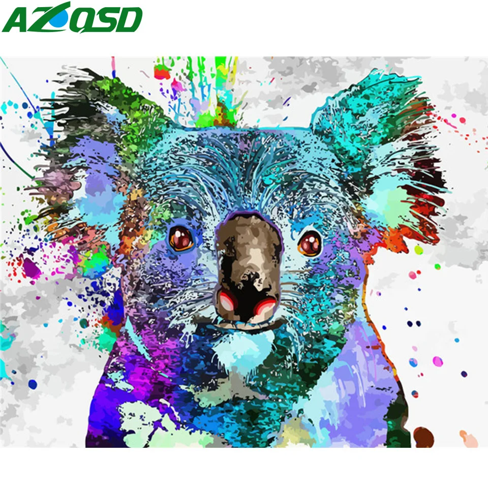 

AZQSD Painting By Numbers Koala Picture Oil Painting By Numbers Animal Hand Painted Kits On Canvas Diy Home Decor Wall Art