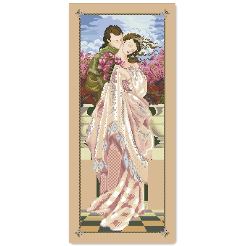 Набор для вышивки крестиком The kiss love couple хлопковая шелковая нить 14ct 11ct льняная