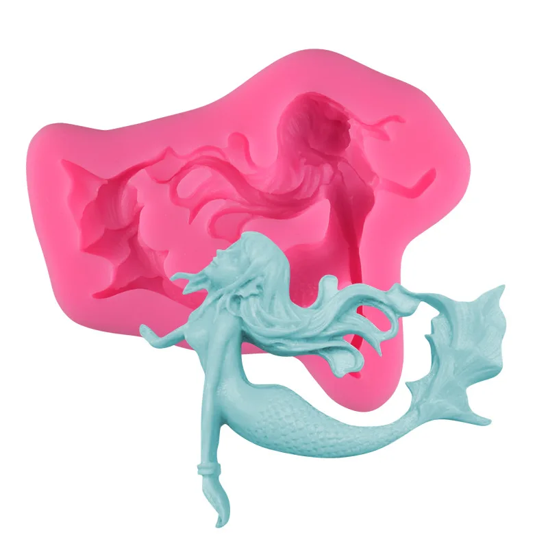 

Mermaid Princess Fondant Silicone Mold Cake Decorating Mold Chocolate Biscuit Mold Clay Mold