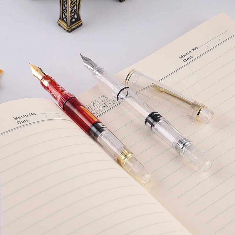 1Pc Creative Transparent Fountain Pens Curved Tip Art For School Writing Office Supplies Korean Stationery |