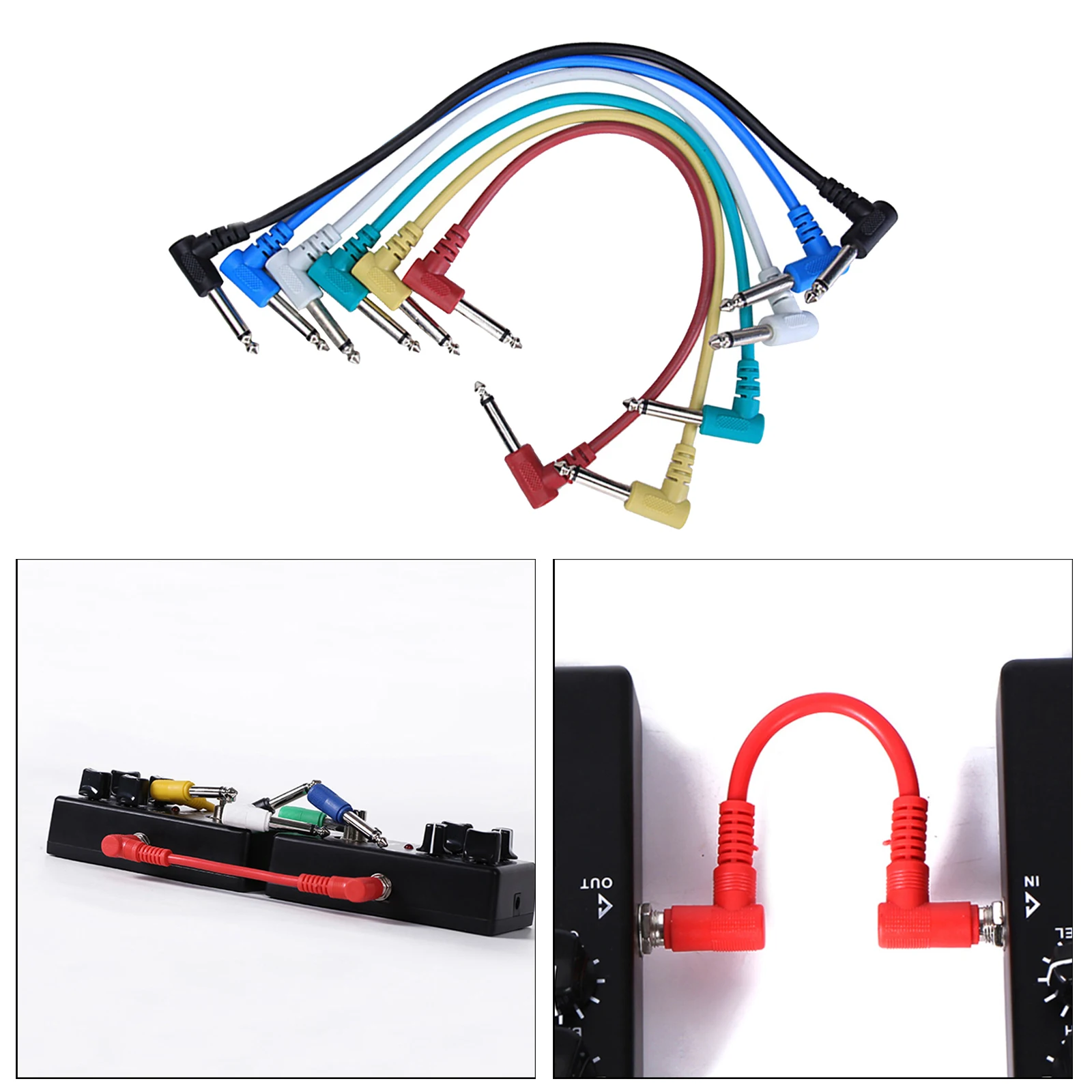6 шт. гитарный Запчасти красочные угловой разъем аудио кабель провода соединительные кабели и для гитары