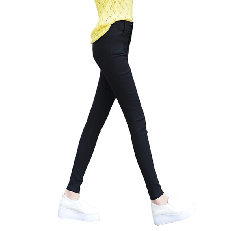 Slim Spring Autumn Women Pencil Pants Plus Size High Waist Leggings Black 4XL New Fashion Female Trousers Woman Pant Lady Jeans | Женская
