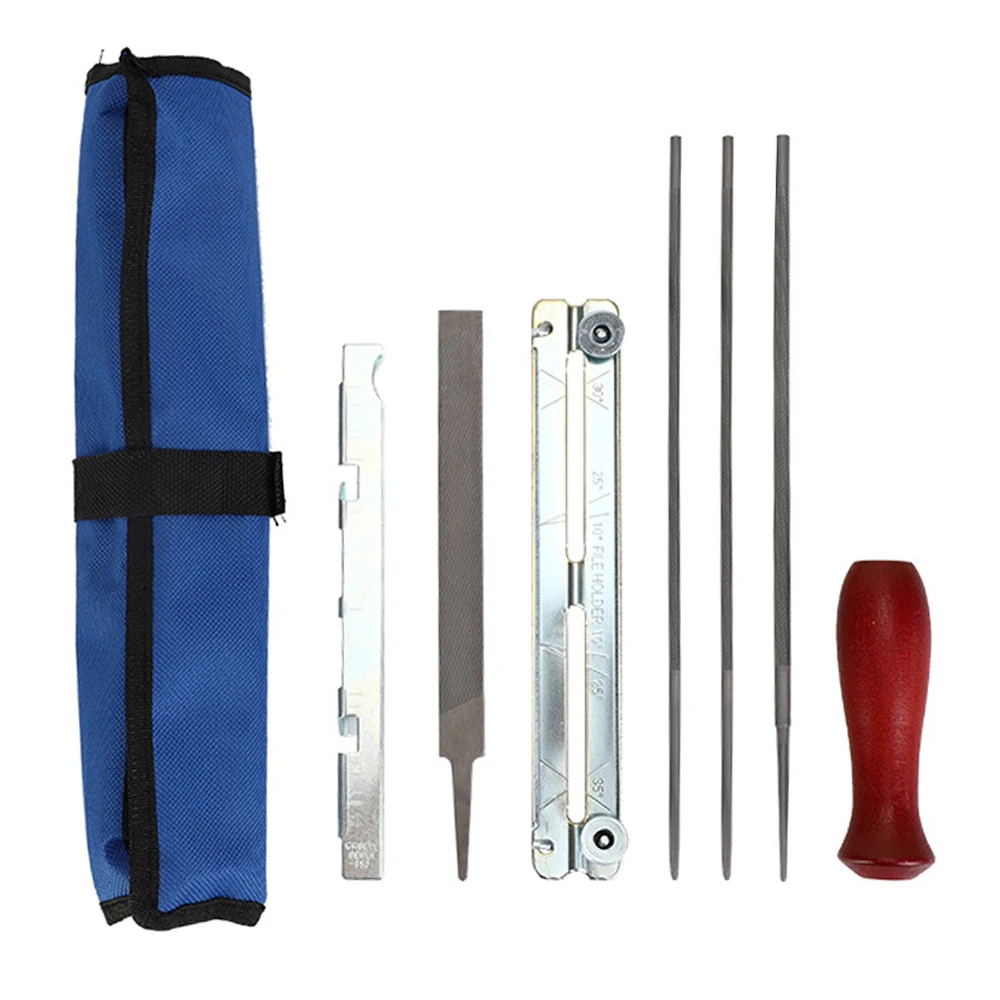 8 шт. набор для заточки бензопилы напильника инструментов деревянная ручка +