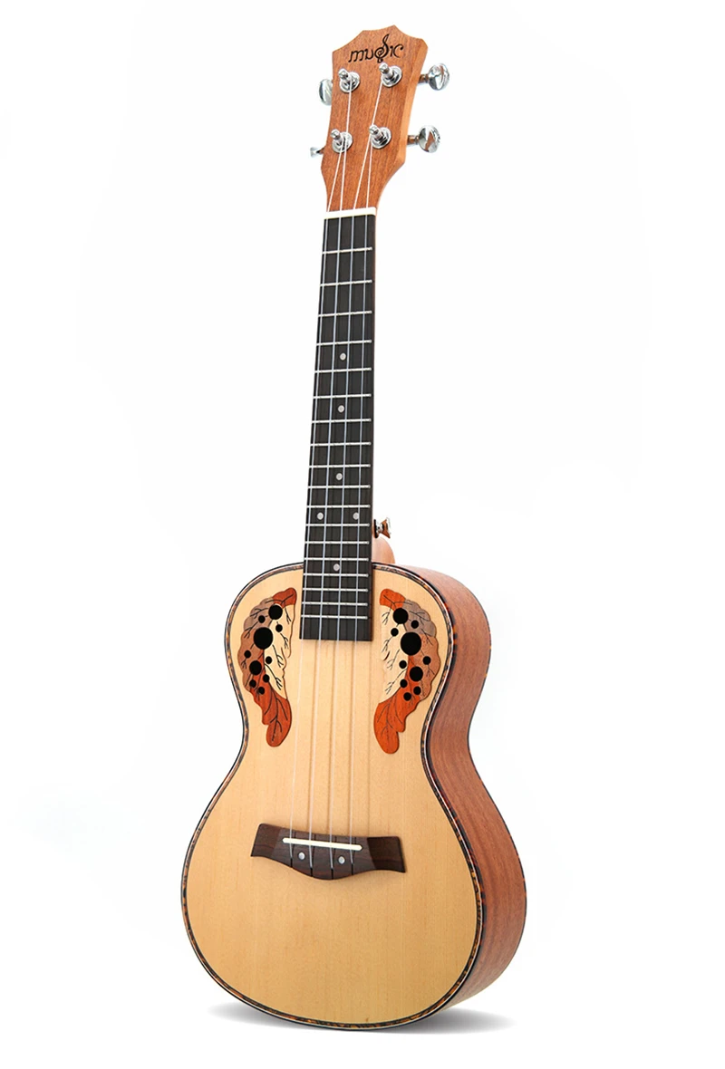 23 inch Ukulele Concert Hawaiian Guitar Ingman Spruce Panel Grape hole Electric Ukelele with Pickup EQ Musical Instruments