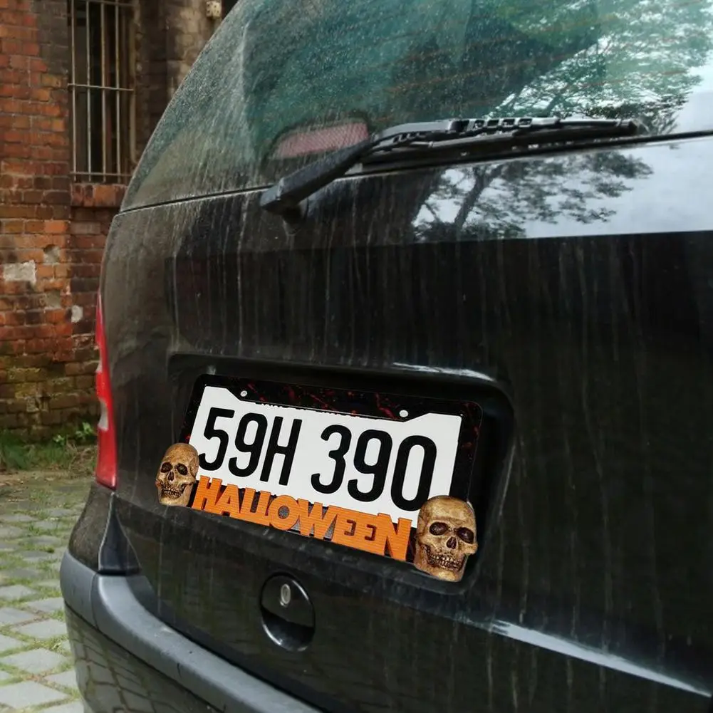 

Halloween Michael Myers License Plate Frame Resin Halloween Themes Decoration For Universal Car Durable Party Decoration