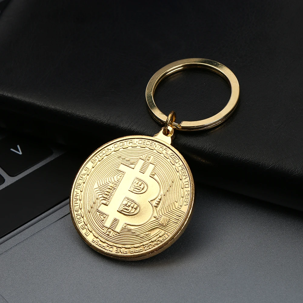 1 шт. 2020 популярный брелок для ключей с биткоином медным покрытием кольцо Для