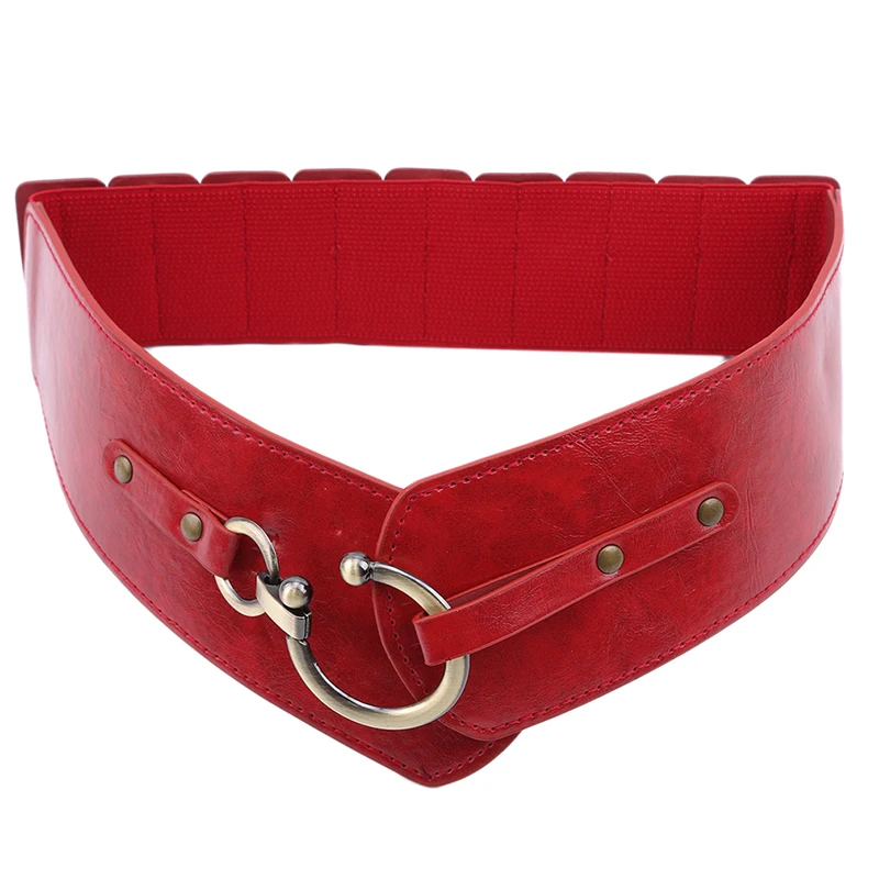 

High Quality Faux Leather Wide Belt For Dress Women New Designer Belt Fashion Decorative Elastic Wide Belt Waist Band