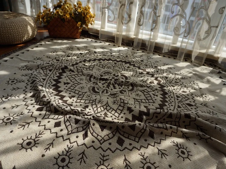 Aggcual Мандала Скандинавское одеяло двустороннее жаккардовое покрывало для дивана