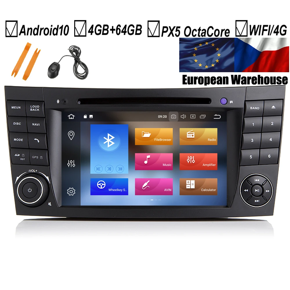 Автомобильный DVD плеер 7 дюймов Android 10 0 GPS для Mercedes Benz E Class W211 E200 E220 E240 E270 E280 4 Гб + 64