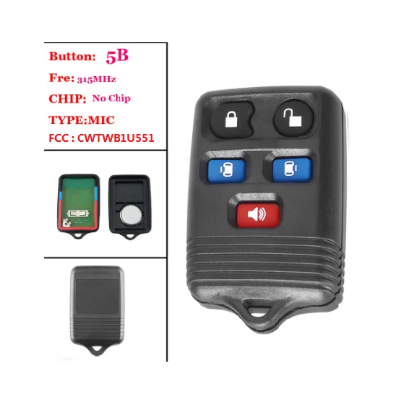 Новая система входа без ключа брелок Remote Key 5 кнопок 315 МГц для Ford экспедиция