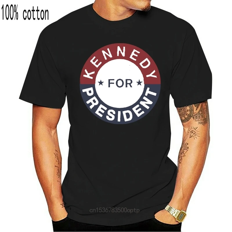 

Новинка, черная футболка Кеннеди для президента Jfk 1960, мужская Тонкая футболка из 100 хлопка