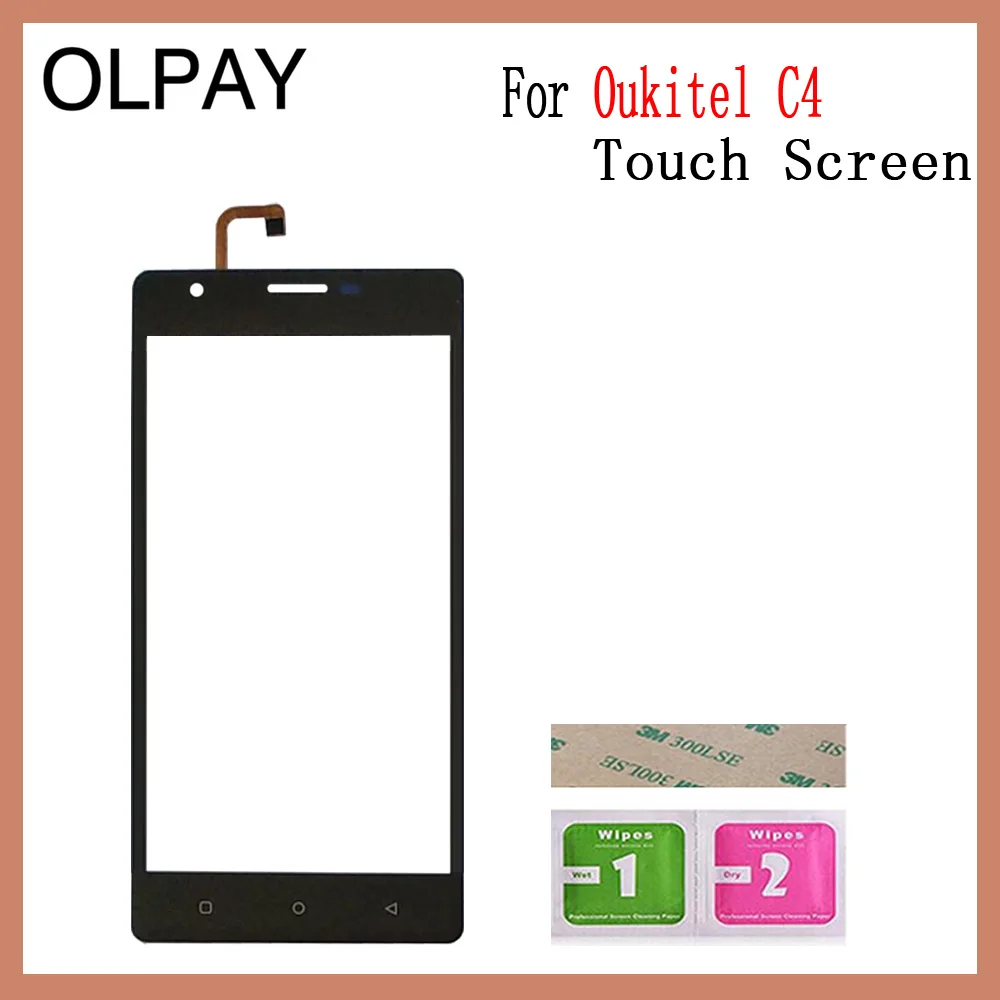 Oukitel C4 Black Сенсорная панель мобильного телефона для Oukitel C3 C4 C5 C8 C9 C11 Pro Сенсорный экран дигитайзер сенсор внешняя стеклянная панель объектива - Цвет: Oukitel C4 Black