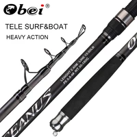 obei tele surf rod telescopic fishing rod tele carp carbon fiber spinning rod pesca 2 4 2 7 3 0m power 30 200g hard pole surf