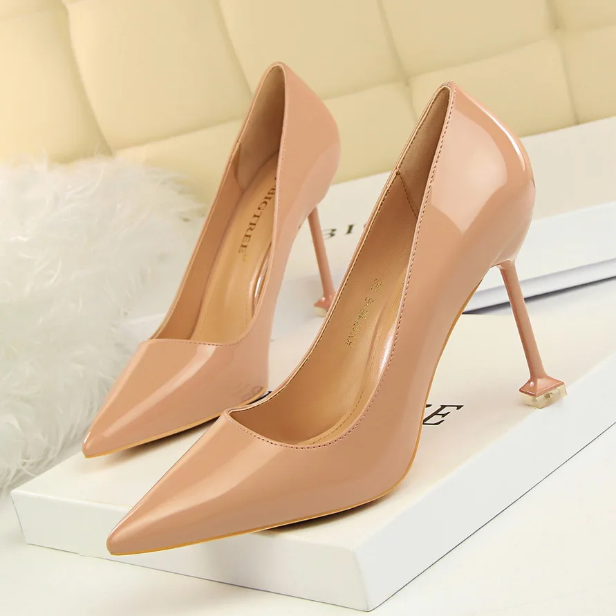 2020 Women 10cm Extreme High Heels Scarpins Female Party Wedding Burgundy Shoes Lady Leather Tacones Slipony Classic Pumps | Обувь