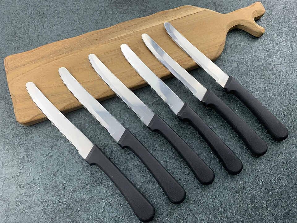 Нож из нержавеющей стали для стейка Рождественский ужин черная ручка столовая