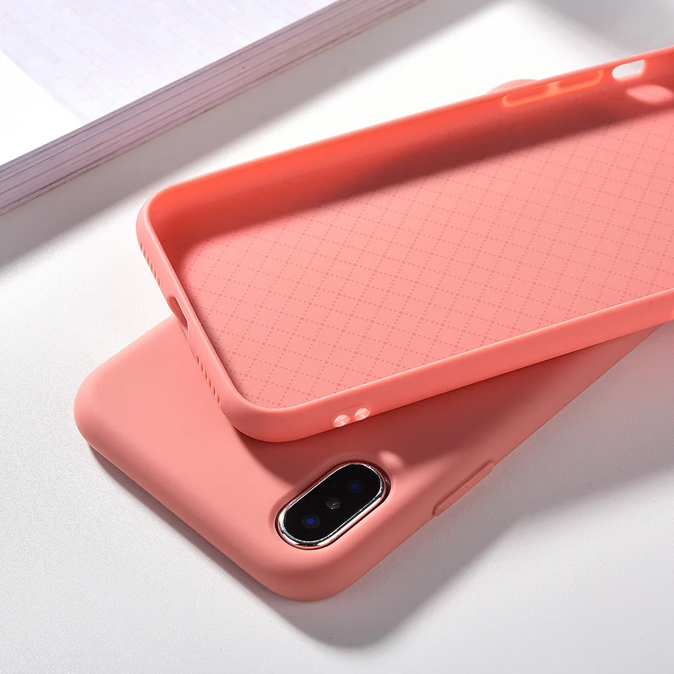 Жидкий силиконовый Оригинальный чехол карамельных цветов для телефона Apple iPhone X Xs