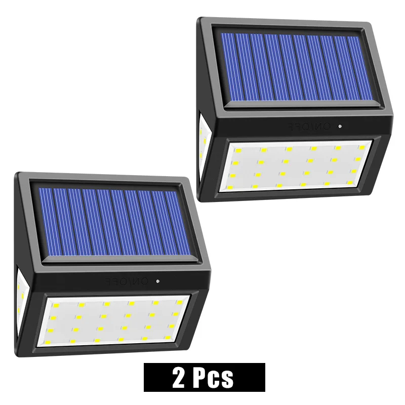 2 pcs Новейший 30led солнечный светильник с 3 светильник ing лицо Открытый водонепроницаемый солнечный светильник палубный светильник Настенный светильник s для сада двора - Испускаемый цвет: 2 pcs