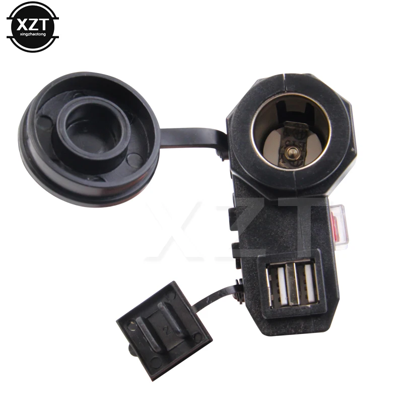 Водонепроницаемый мотоцикл телефон зарядное устройство 12 в прикуриватель + 5 В USB