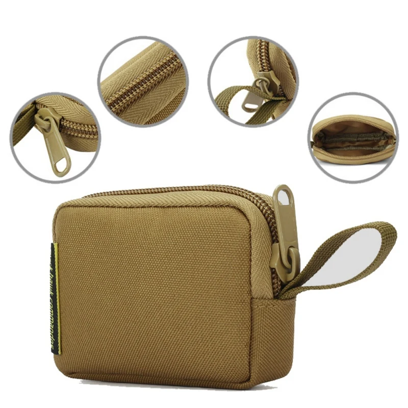 

2021 Tactical Hunting Molle Square Wallet Purses Card Key Holder Change Coins Pouch Earphone Sack