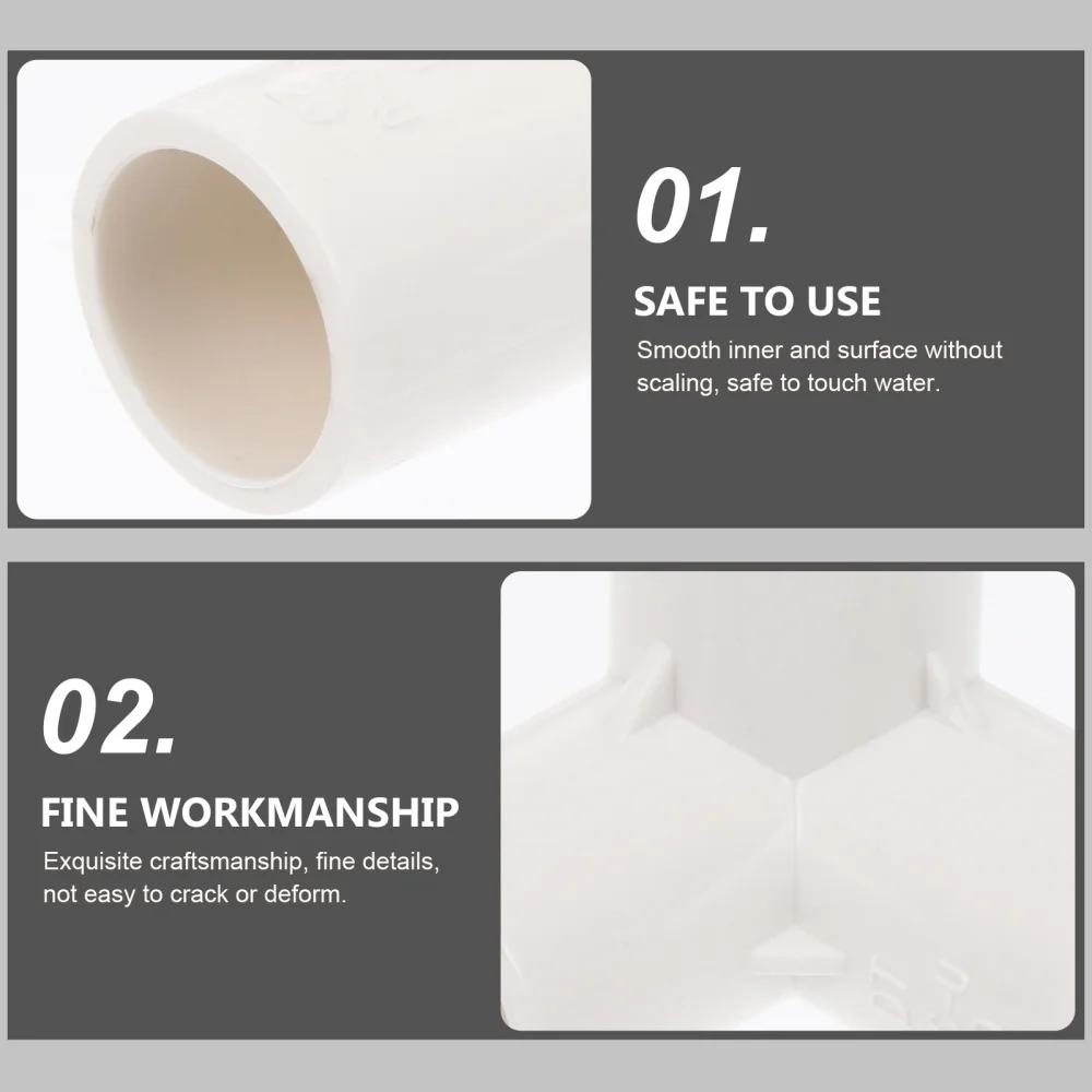 

8 Pcs 1 Bag Three-way Joint Simple Pipe Accessories Connection Joints (White)