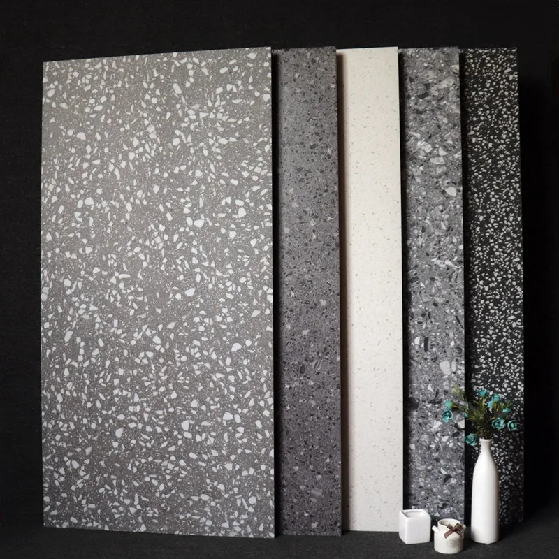 Цельная большая плитка для терраццо 600x1200 вилла гостиная серая фотоплитка