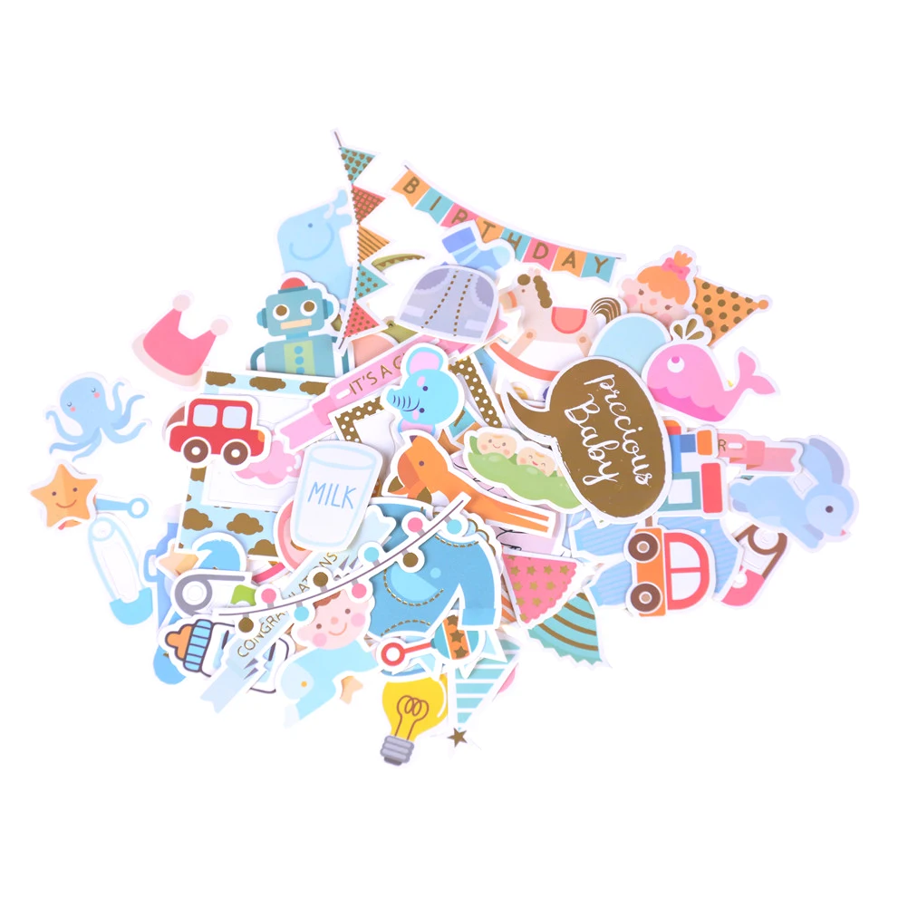 

73pcs Cute Colorful Hello Baby Die Cuts Stickers For Scrapbooking Happy Planner/Card Making/Journaling Project