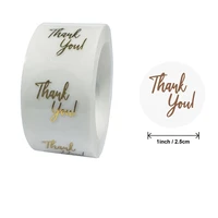 500pcs labels 1inch clear gold foil thank you stickers for christmas wedding cards envelope sealing label stationery stickers