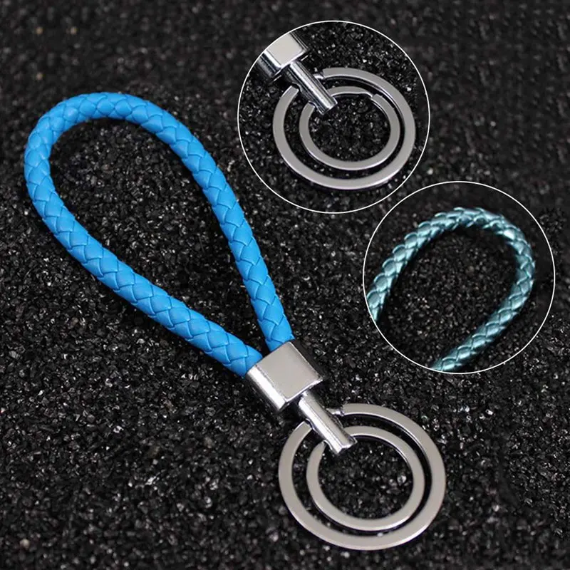 Стайлинг автомобиля новый креативный плетеный кожаный металлический брелок