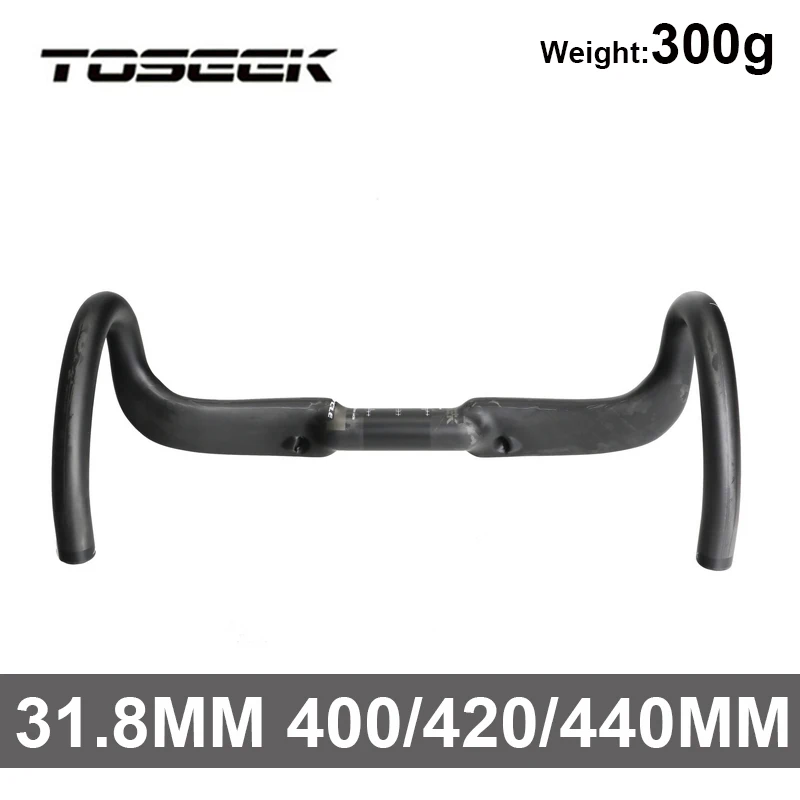 

Carbon Fiber Handlebar For Road Bike Drop Bent Bar 31.8mm 400/420/440mm TOSEEK UD Matte Full Carbon Road Bicycle Handlebar