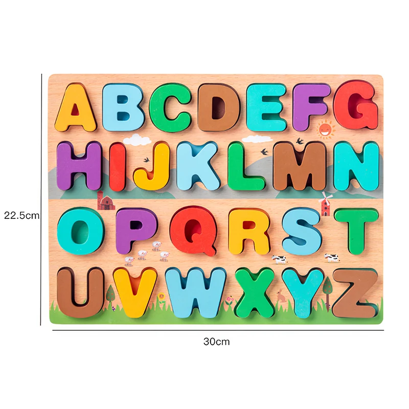 

Montessori Toys Digital Alphabet Shape Matching Math Puzzle Preschool Learning Educational Toy Wooden Kids Toys Children Gift