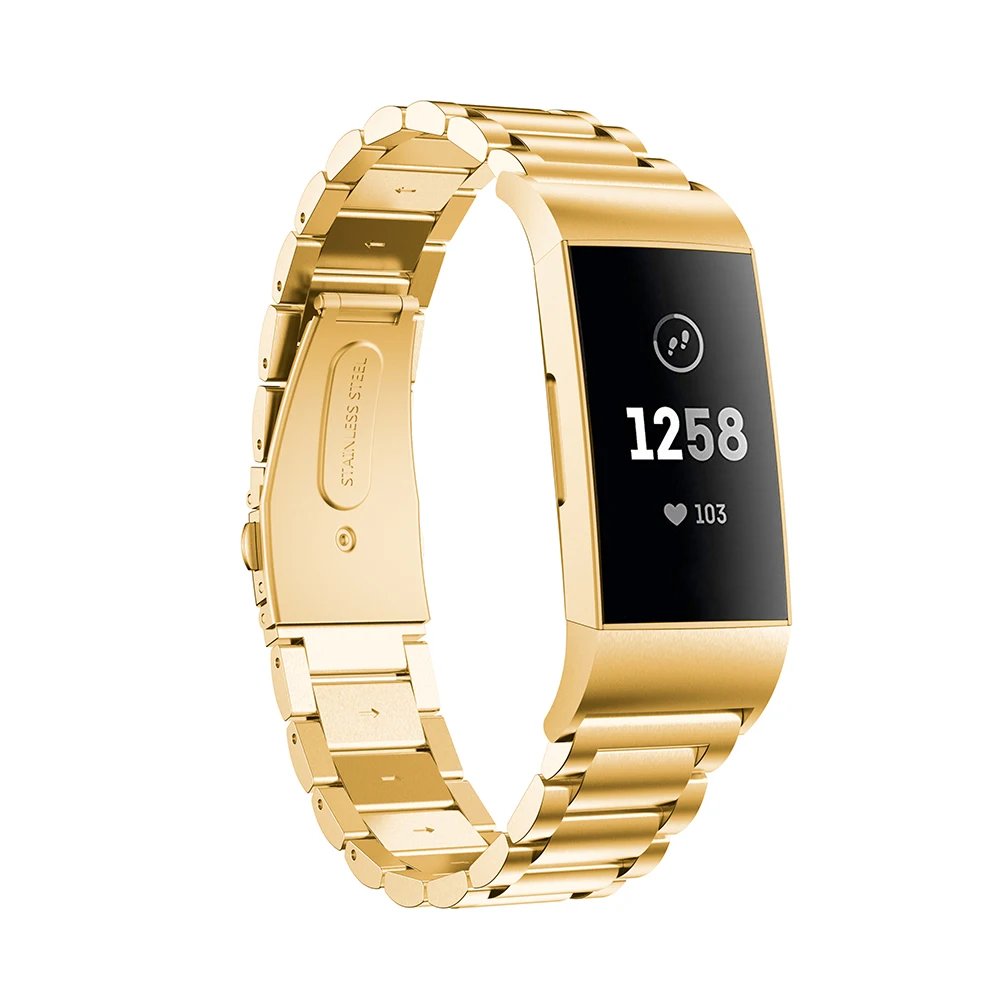 2020 металлический ремешок для Fitbit Charge 3 Band Смарт часы браслет из нержавеющей стали