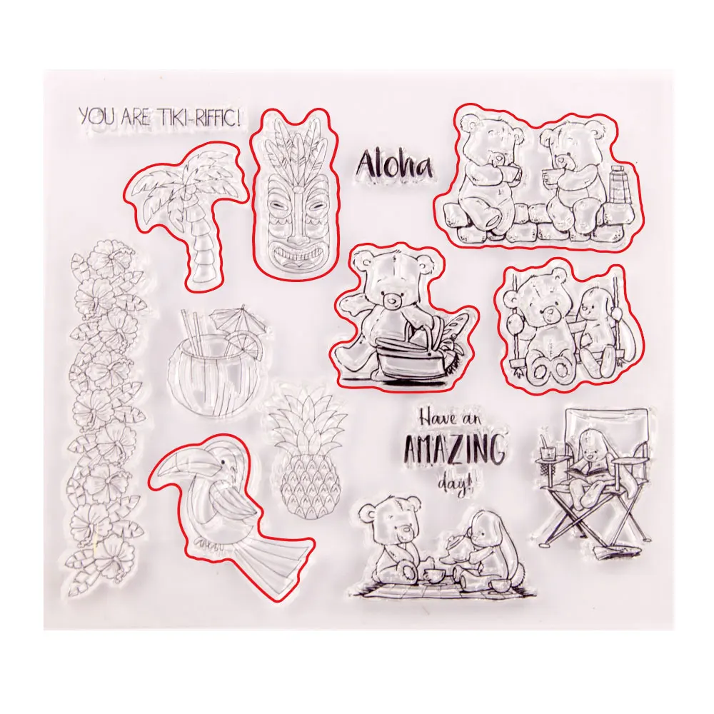 Медведь Банни попугай ананас металлические штампы и для скрапбукинга