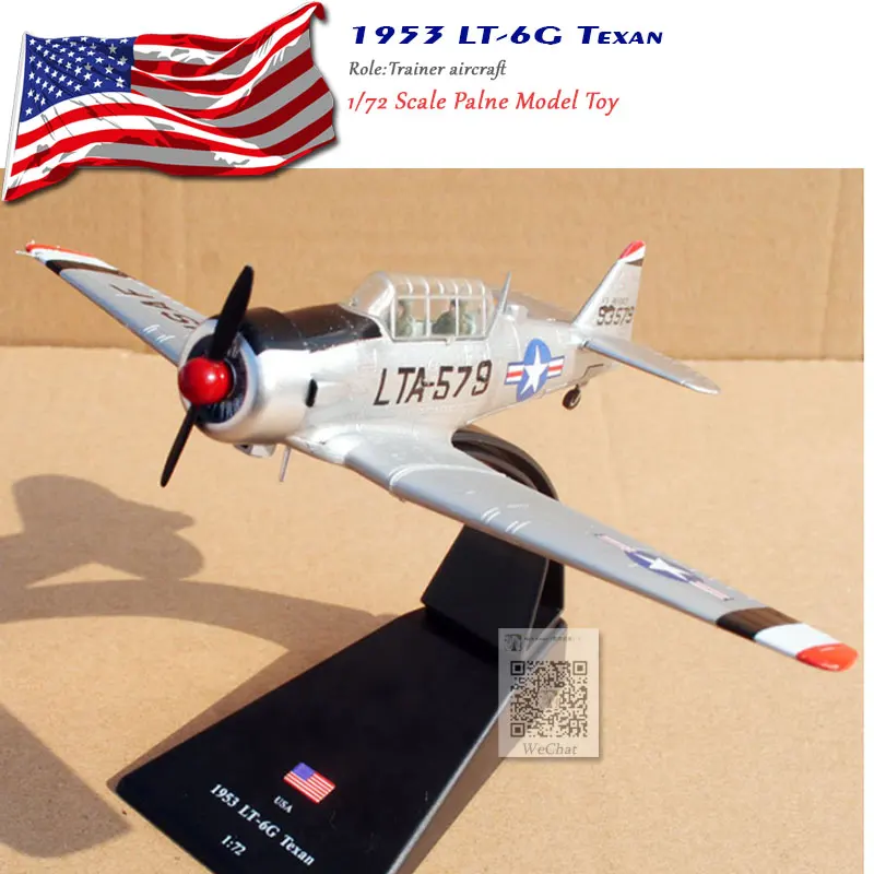 Амер 1/72 весы Северной Америки 1953 LT 6G Техасский боец литой металлический самолет