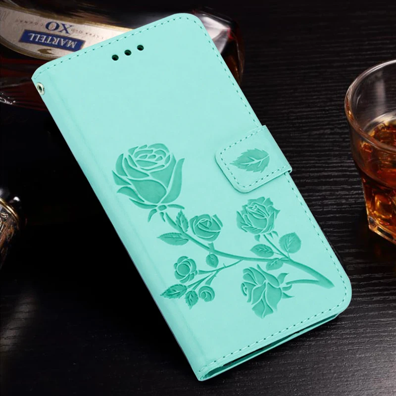 Кожаный чехол портмоне с объемным цветочным принтом для Itel A11 роскошный
